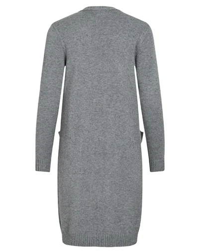 Vila - Viril Long Strik Cardigan - Medium Grey Melange